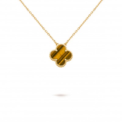 VAN CLEEF ARPELS VINTAGE ALHAMBRA PENDANT - YELLOW GOLD, TIGER EYE  VCARD38600
